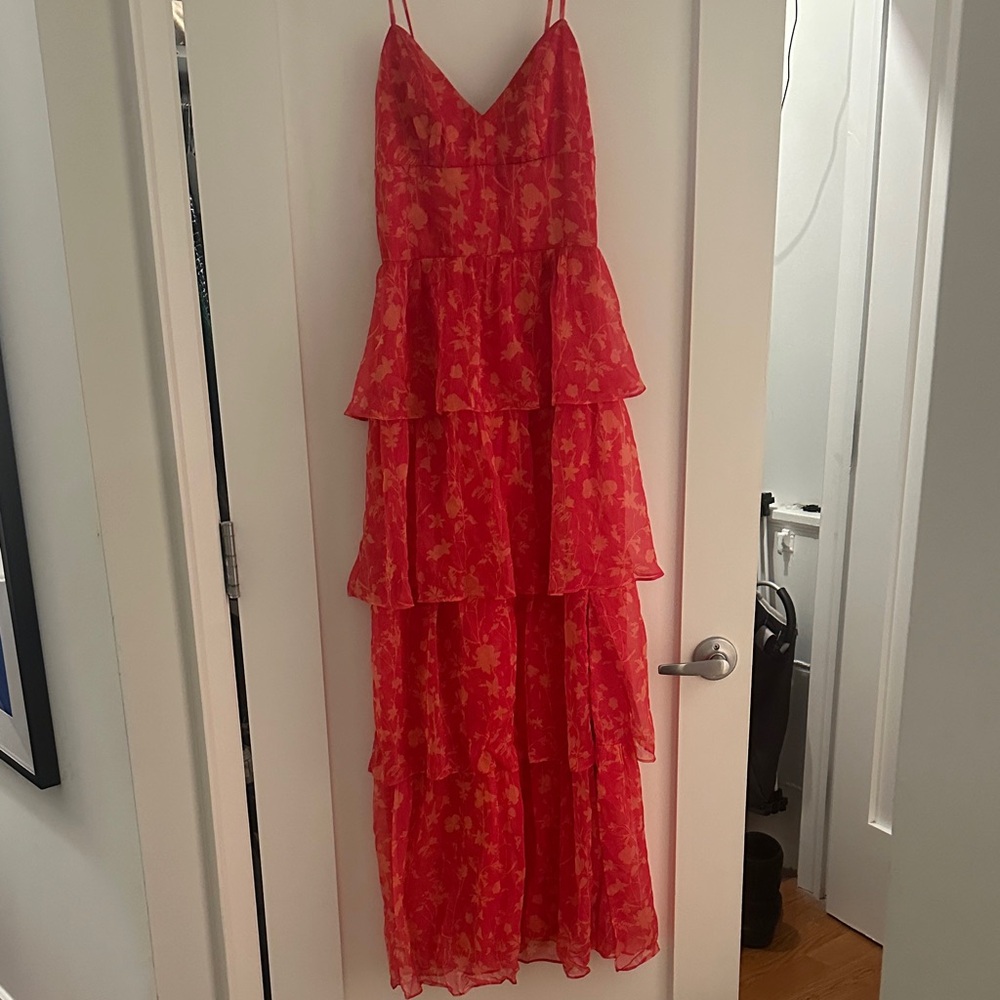 Amanda Uprichard Red Floral Maxi Dress